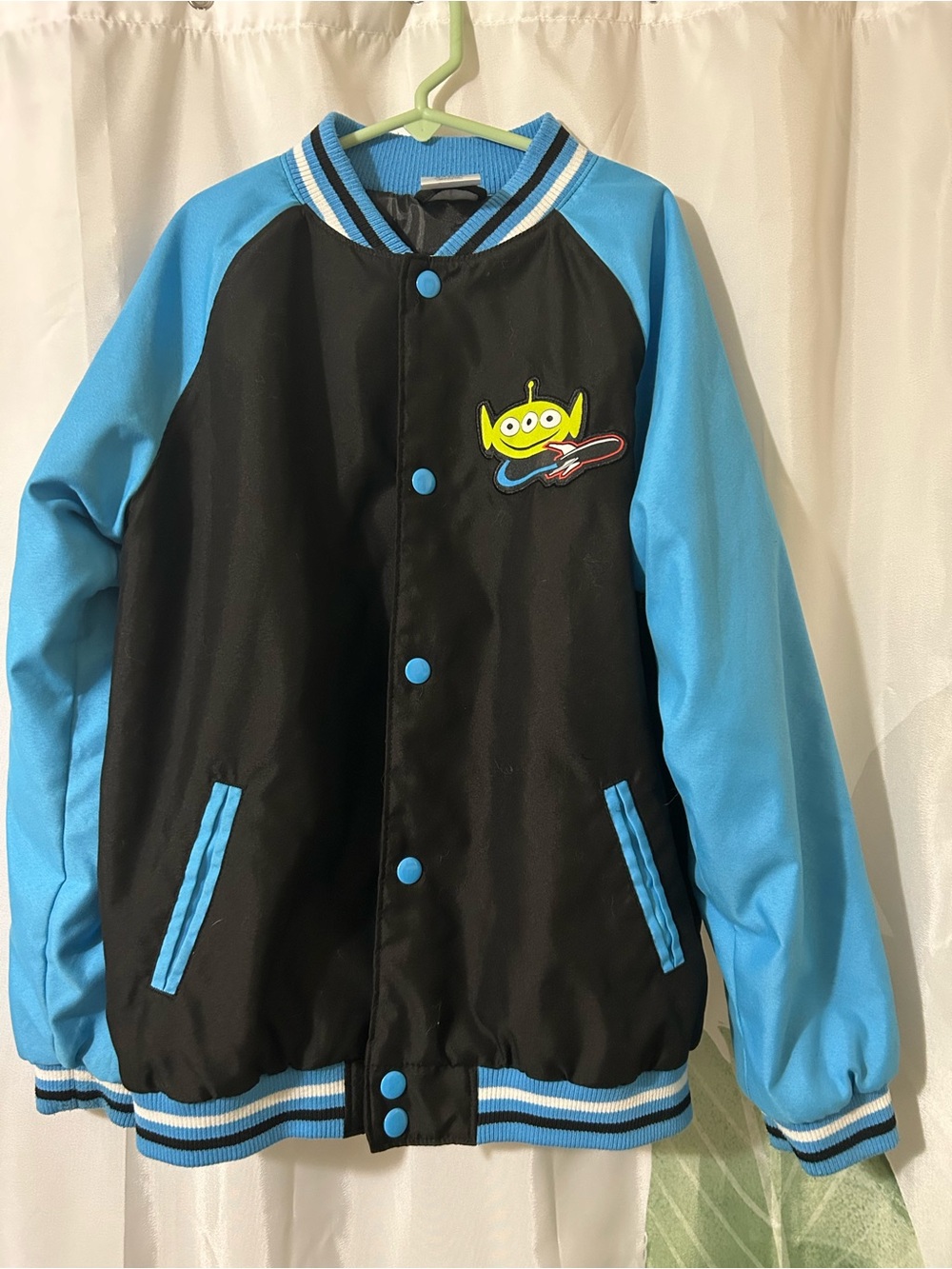 Disney Pixar Toy Story Buzz Lightyear Black and Light Blue Kids Bomber Jacket